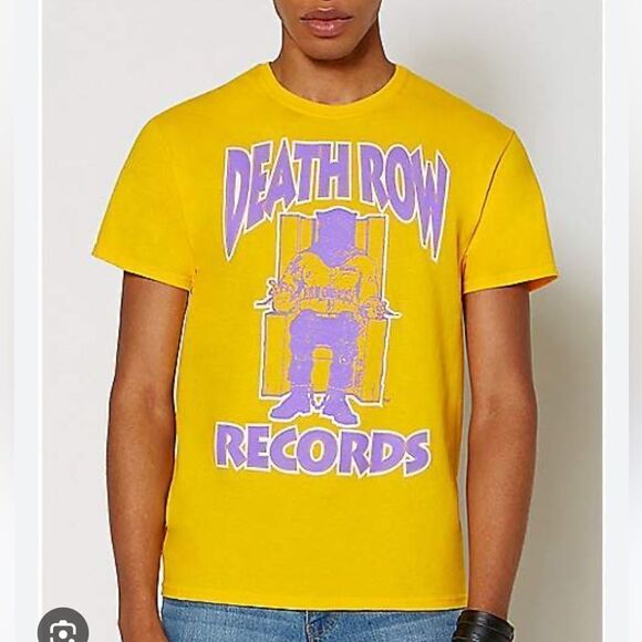 Death Row Records Ripple Junction Yellow Short Sleeve Tee Shirt Men’s Large - Picture 1 of 4